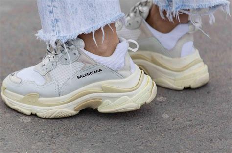 white chunky dad sneakers